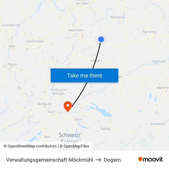 Verwaltungsgemeinschaft Möckmühl to Dogern map