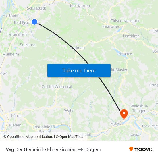 Vvg Der Gemeinde Ehrenkirchen to Dogern map