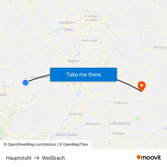Hauptstuhl to Weißbach map