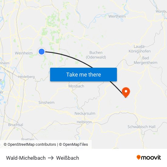 Wald-Michelbach to Weißbach map