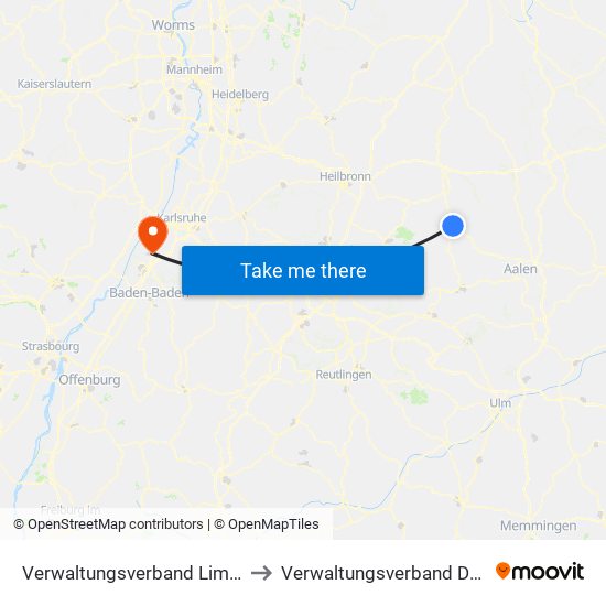 Verwaltungsverband Limpurger Land to Verwaltungsverband Durmersheim map