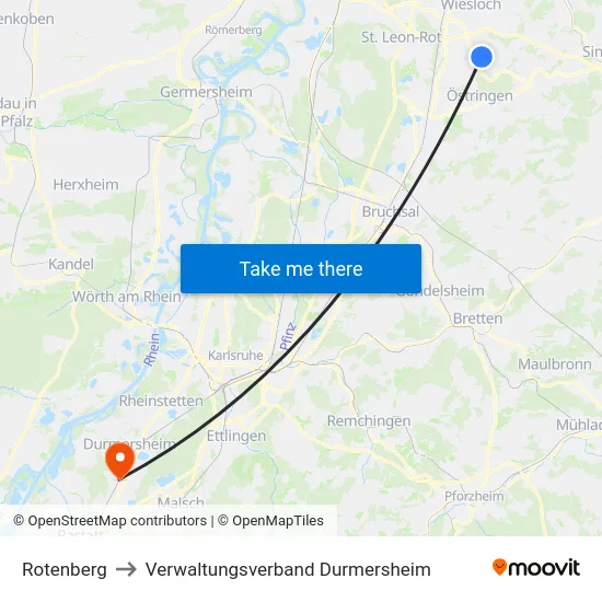 Rotenberg to Verwaltungsverband Durmersheim map