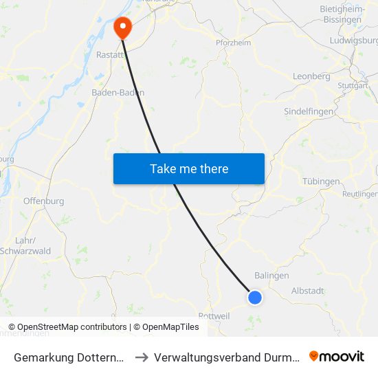 Gemarkung Dotternhausen to Verwaltungsverband Durmersheim map