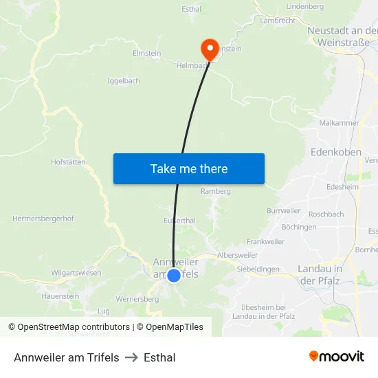 Annweiler am Trifels to Esthal map