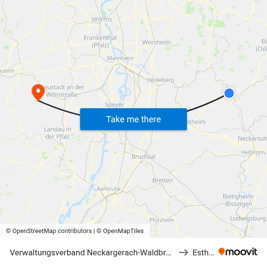 Verwaltungsverband Neckargerach-Waldbrunn to Esthal map