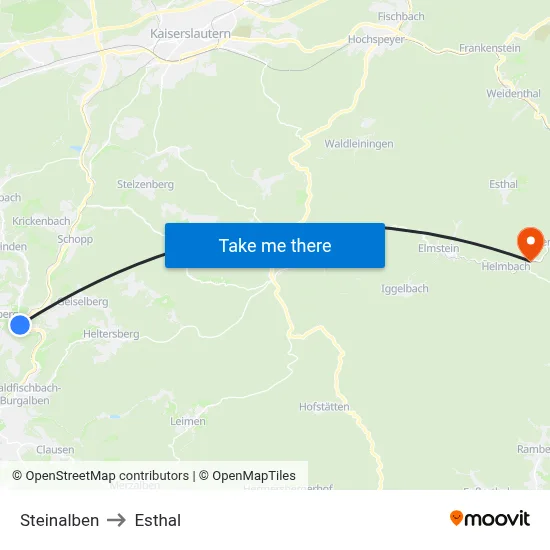 Steinalben to Esthal map
