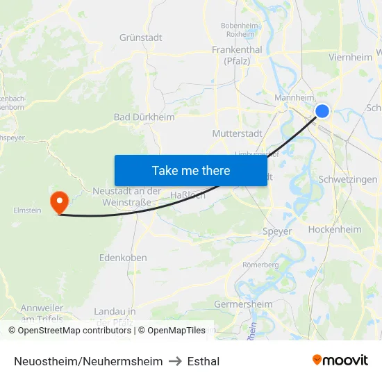Neuostheim/Neuhermsheim to Esthal map