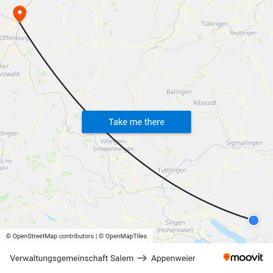 Verwaltungsgemeinschaft Salem to Appenweier map