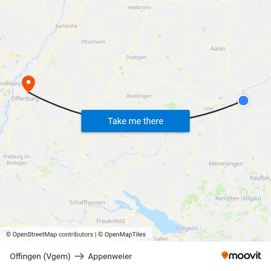 Offingen (Vgem) to Appenweier map