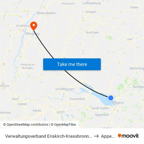 Verwaltungsverband Eriskirch-Kressbronn am Bodensee-Langenargen to Appenweier map