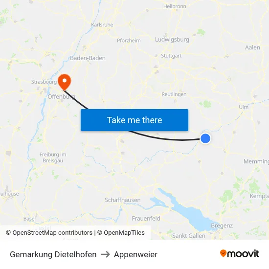 Gemarkung Dietelhofen to Appenweier map