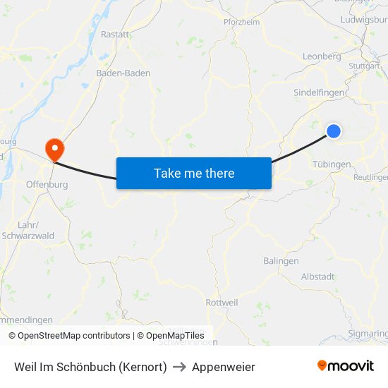 Weil Im Schönbuch (Kernort) to Appenweier map