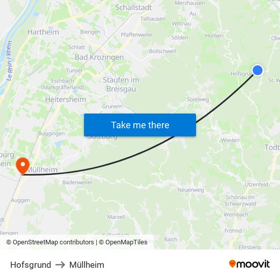 Hofsgrund to Müllheim map