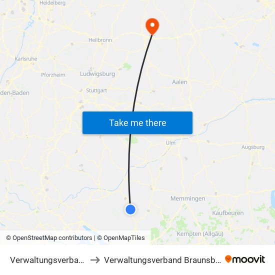 Verwaltungsverband Altshausen to Verwaltungsverband Braunsbach-Untermünkheim map