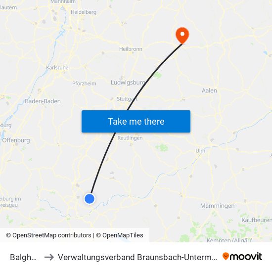 Balgheim to Verwaltungsverband Braunsbach-Untermünkheim map