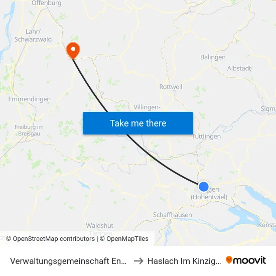 Verwaltungsgemeinschaft Engen to Haslach Im Kinzigtal map