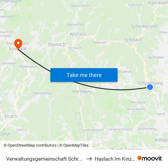 Verwaltungsgemeinschaft Schramberg to Haslach Im Kinzigtal map