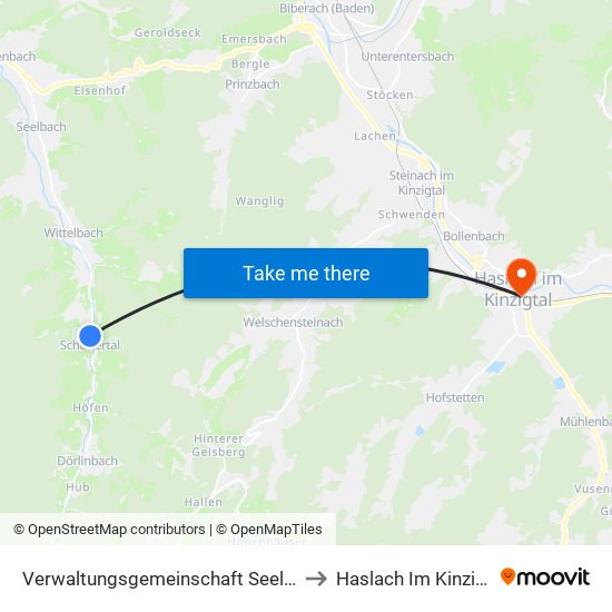 Verwaltungsgemeinschaft Seelbach to Haslach Im Kinzigtal map