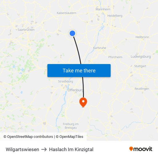 Wilgartswiesen to Haslach Im Kinzigtal map