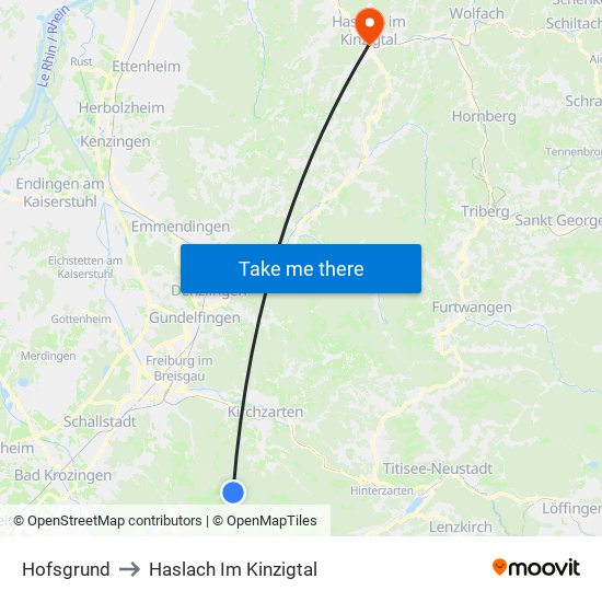 Hofsgrund to Haslach Im Kinzigtal map