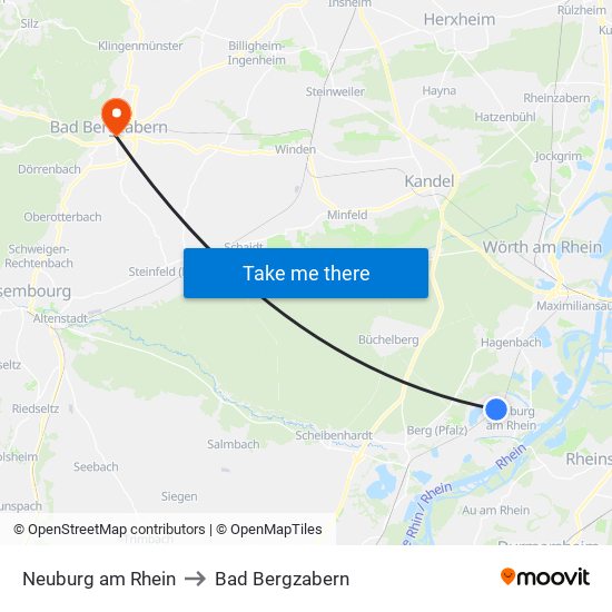 Neuburg am Rhein to Bad Bergzabern map