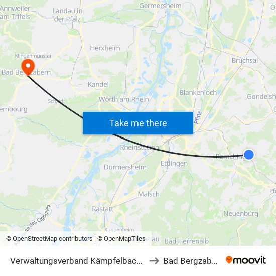 Verwaltungsverband Kämpfelbachtal to Bad Bergzabern map