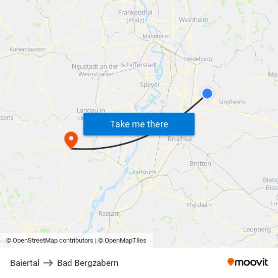 Baiertal to Bad Bergzabern map