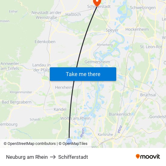 Neuburg am Rhein to Schifferstadt map