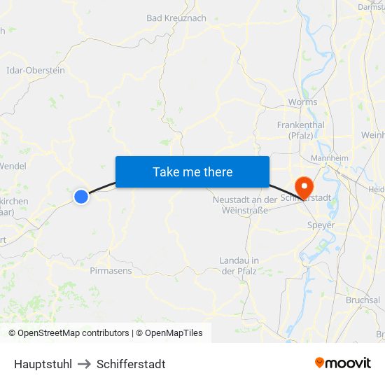 Hauptstuhl to Schifferstadt map