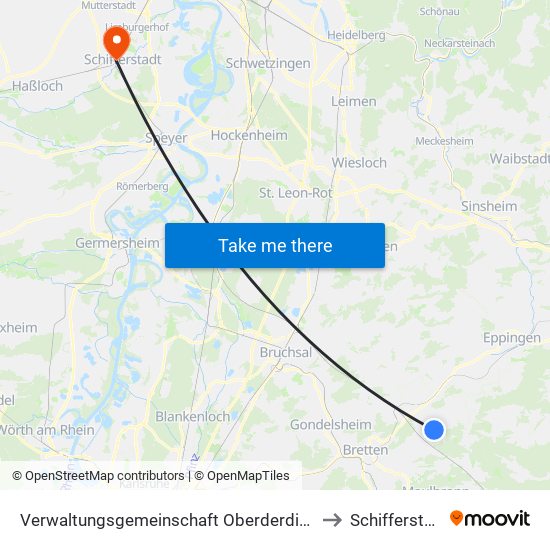 Verwaltungsgemeinschaft Oberderdingen to Schifferstadt map