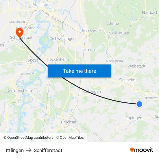 Ittlingen to Schifferstadt map