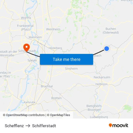 Schefflenz to Schifferstadt map