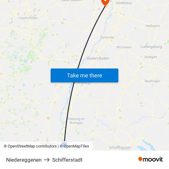 Niedereggenen to Schifferstadt map