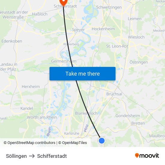 Söllingen to Schifferstadt map