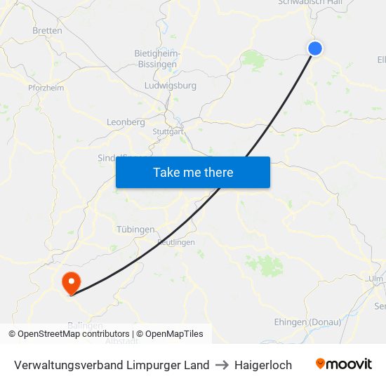 Verwaltungsverband Limpurger Land to Haigerloch map