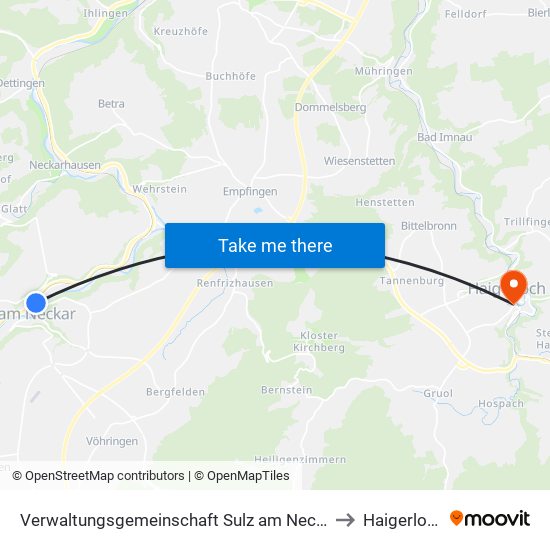 Verwaltungsgemeinschaft Sulz am Neckar to Haigerloch map