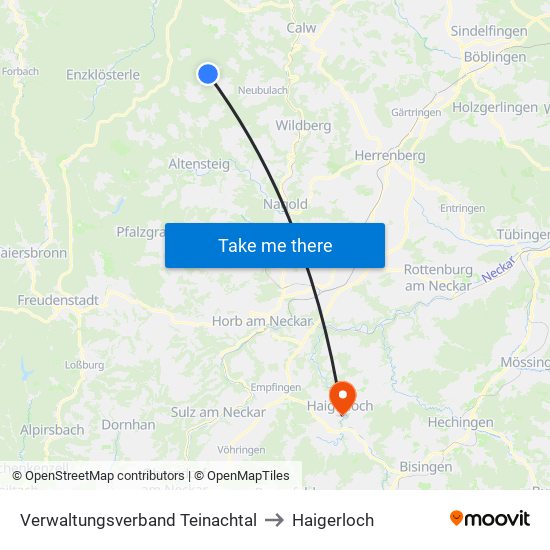 Verwaltungsverband Teinachtal to Haigerloch map