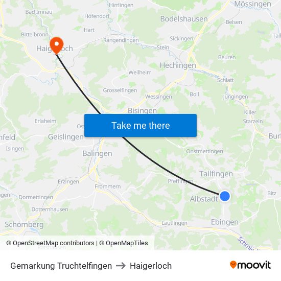 Gemarkung Truchtelfingen to Haigerloch map