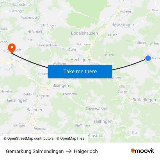 Gemarkung Salmendingen to Haigerloch map