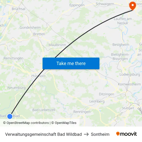 Verwaltungsgemeinschaft Bad Wildbad to Sontheim map
