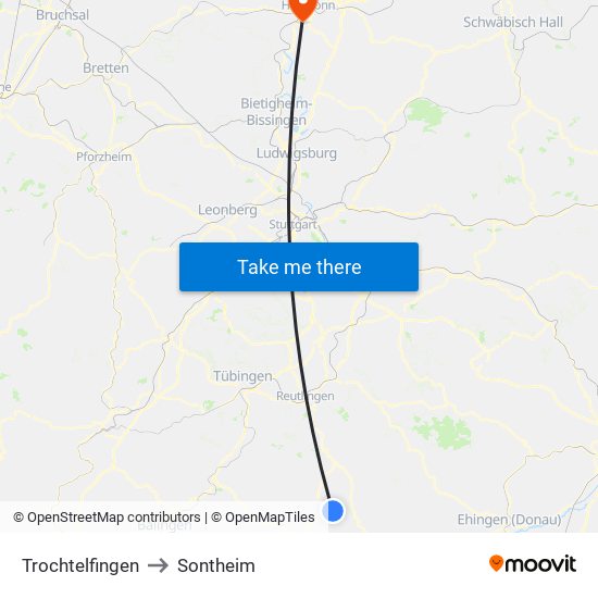 Trochtelfingen to Sontheim map