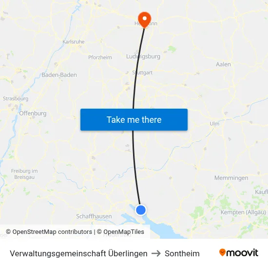Verwaltungsgemeinschaft Überlingen to Sontheim map