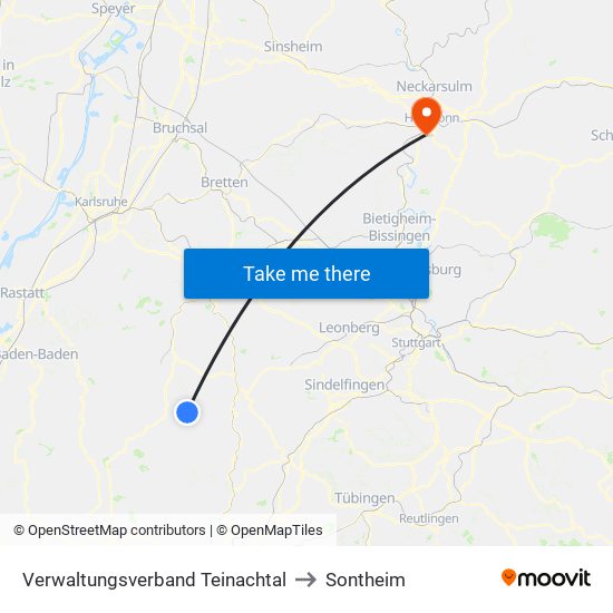 Verwaltungsverband Teinachtal to Sontheim map