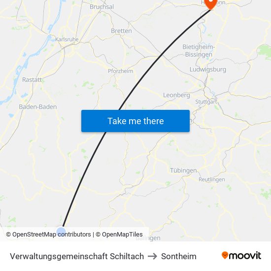 Verwaltungsgemeinschaft Schiltach to Sontheim map