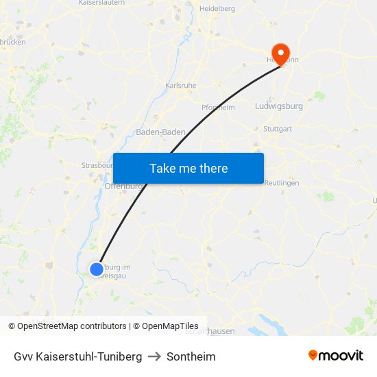 Gvv Kaiserstuhl-Tuniberg to Sontheim map