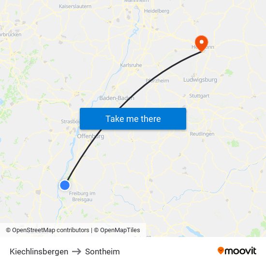 Kiechlinsbergen to Sontheim map