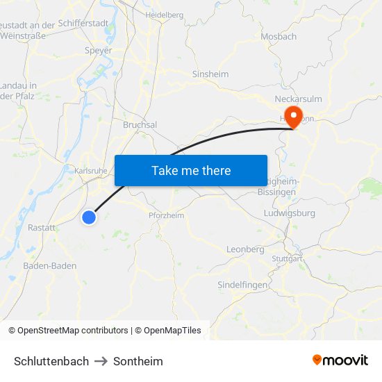 Schluttenbach to Sontheim map
