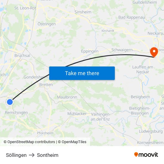 Söllingen to Sontheim map