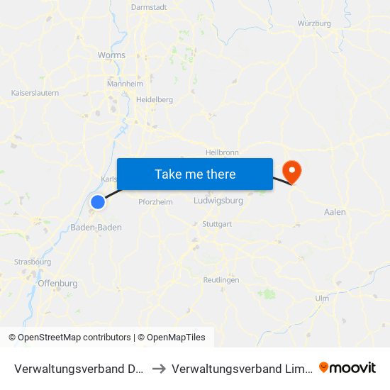 Verwaltungsverband Durmersheim to Verwaltungsverband Limpurger Land map