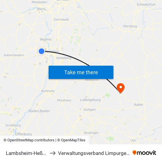 Lambsheim-Heßheim to Verwaltungsverband Limpurger Land map